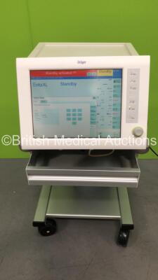 Drager Evita XL Ventilator Software Version 6.12 Running Hours 164751h with Hoses on Stand (Powers Up) *SN ARNM-0295*