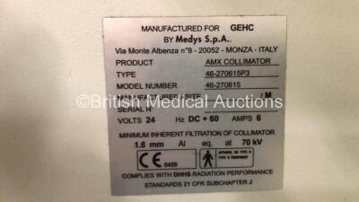 GE AMX 4 Plus Mobile X-Ray Model 2275938 (Powers Up with Error 322 - Clicks When Trying to Move - Key Included) *S/N 1015726WK1* **Mfd 03/2008** - 3