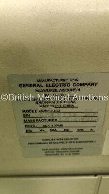 GE AMX 4 Plus Mobile X-Ray Model 2275938 (Powers Up with Error 322 - Clicks When Trying to Move - Key Included) *S/N 1015726WK1* **Mfd 03/2008** - 8