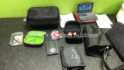 Mixed Lot Including 1 x Westclox 8 Language Translator Databank, 1 x Phonak my Pilot Remote Control Unit with 2 x Phonak Virto V Hearing Aids, 3 x BP Cuffs and 1 x Seca Weighing Scales (Damaged-See Photo) *SN 2761244096361, 5013436164043* - 2