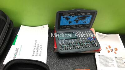 Mixed Lot Including 1 x Westclox 8 Language Translator Databank, 1 x Phonak my Pilot Remote Control Unit with 2 x Phonak Virto V Hearing Aids, 3 x BP Cuffs and 1 x Seca Weighing Scales (Damaged-See Photo) *SN 2761244096361, 5013436164043* - 3