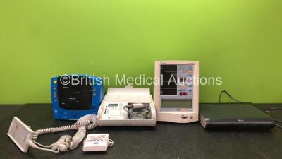 Mixed Lot Including 1 x GE Carescape V100 Patient Monitor (No Power) 1 x Huntleigh MD200 Dopplex Unit (Powers Up) 1 x Datascope Accutorr Plus Patient Monitor (Powers Up) 1 x Linak HBW071-001 Bed Controller, 1 x Sky HD Box (Powers Up) 1 x Brannan Digital I