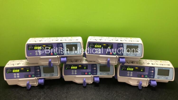 5 x Smiths Medical Graseby 2100 Syringe Pumps *Mfd - 2020* (All Power Up)