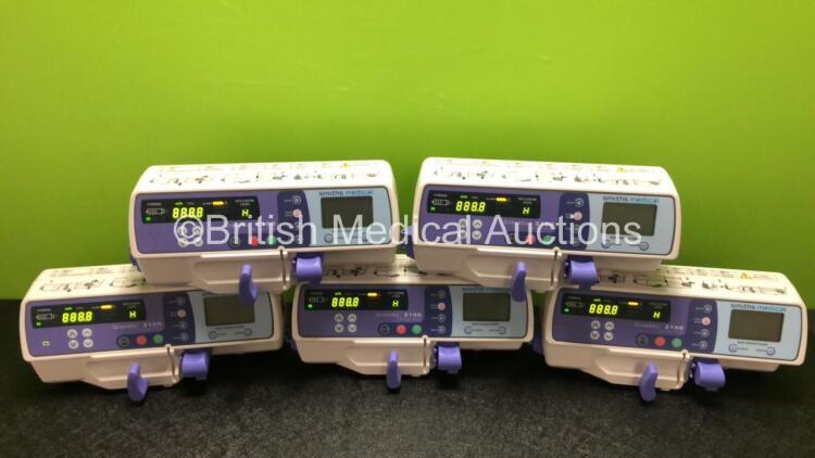 5 x Smiths Medical Graseby 2100 Syringe Pumps *Mfd - 2020* (All Power Up)