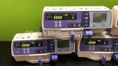 5 x Smiths Medical Graseby 2100 Syringe Pumps *Mfd - 2020* (All Power Up) - 2