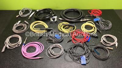 Job Lot Including Various Electrosurgical / Diathermy Cables, Air Hoses and 1 x Light Source Cable