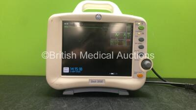 GE Dash 3000 Patient Monitor Including ECG, CO2, NBP, BP1/3, BP2/4, SpO2 and Temp/CO Options (Powers Up with Damage-See Photos)