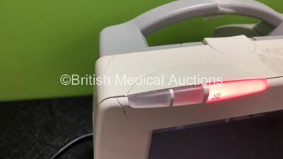 2 x Philips IntelliVue MP30 Patient Monitors (Both Power Up with Slight Damage to Screens and Damage to Casing - See Photos) with 2 x Philips M3001A Modules Including Press, Temp, NBP, SpO2 and ECG/Resp Options - 3