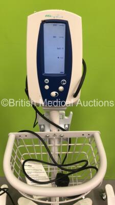 3 x Welch Allyn Spot Vital Signs Monitors with 3 x AC Power Supplies on Stands (All Power Up) - 3