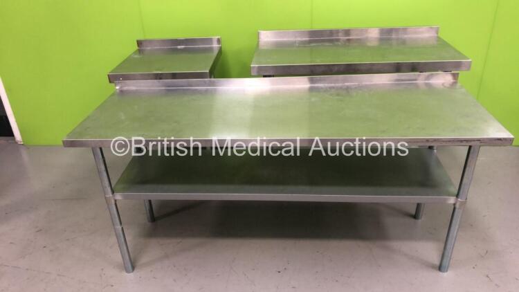 6 x Stainless Steel Tables (4 x Large (1 x in Picture - 4 in Lot) - 1 x Medium and 1 x Small)