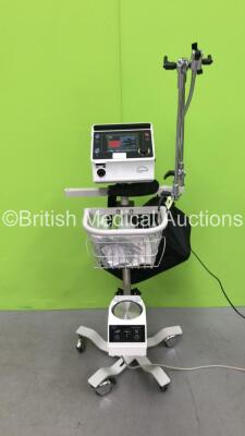 Lowenstein Medical V50-C1 Ventilator Firmware Version 3.5.0007 *Mfd 06-2020* (Alarm with Defective Battery) with 1 x prisma Vent Aqua Humidifier Unit and Accessories in Carry Bag On Stand (Both Power Up)