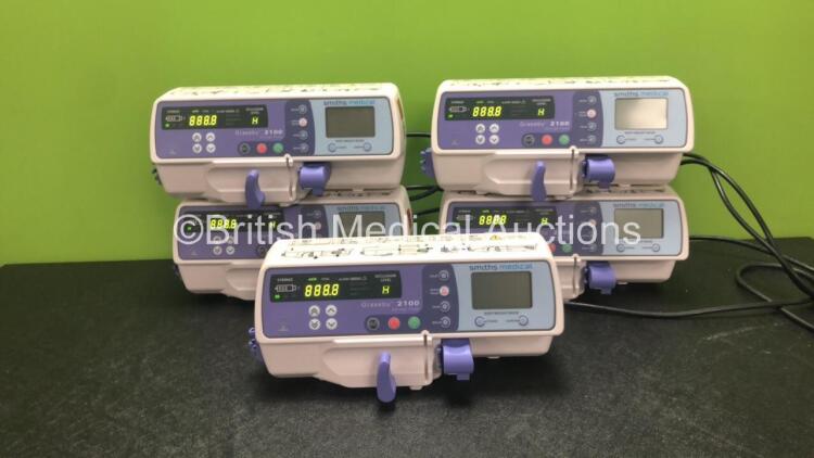 5 x Smiths Medical Graseby 2100 Syringe Pumps *Mfd - 2020* (All Power Up)