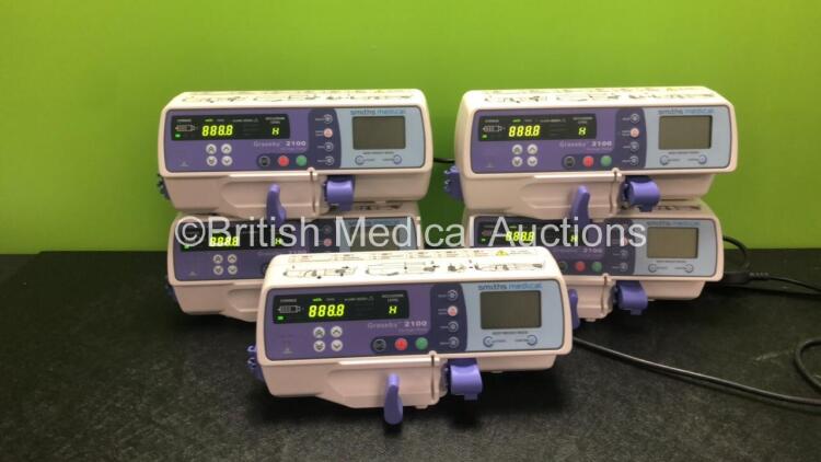 5 x Smiths Medical Graseby 2100 Syringe Pumps *Mfd - 2020* (All Power Up)