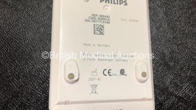 2 x Philips IntelliVue MP30 Patient Monitors Including Printer Options (Both Power Up, 1 x Damage to Casing - See Photos) with 2 x Philips M3001A Modules Including Press, Temp, NBP, SpO2 and ECG/Resp Options (1 x Crack in Casing - See Photos) - 8