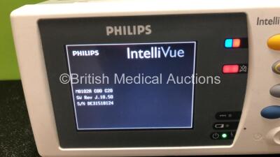 Philips IntelliVue X2 Handheld Patient Monitor Including Press, Temp, NBP, SpO2 and ECG/Resp Options Software Revision J.10.50 (Powers Up with Stock Battery, Battery Not Included) *SN DE31518124* - 2