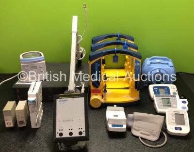 Mixed Lot Including 3 x LSU Suction Units with 1 x Battery (All Power Up, 2 x Damaged Casing - See Photos) 1 x Medix Econoneb Nebuliser (Damage to Casing - See Photos) 1 x Hewlett Packard M1001A ECG Module, 1 x Philips M1006B Press Module (Missing Casing 