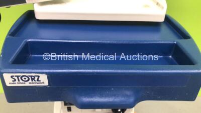 Karl Storz Stack Trolley with 1 x Karl Storz Endoskope 201315 20 xenon nova Light Source Unit, 1 x Karl Storz Endoskope 222010 20 SCB image 1 hub Unit, 1 x Karl Storz Endoskope 200905 19 Monitor and 1 x Karl Storz Endoskope Radiance G2 HB Radiance 26 Inch - 3