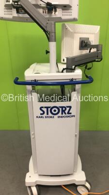 Karl Storz Stack Trolley with 1 x Karl Storz Endoskope 201315 20 xenon nova Light Source Unit, 1 x Karl Storz Endoskope 222010 20 SCB image 1 hub Unit, 1 x Karl Storz Endoskope 200905 19 Monitor and 1 x Karl Storz Endoskope Radiance G2 HB Radiance 26 Inch - 7