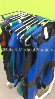 1 x Kenex Metal Rail with 10 x X-Ray Aprons - 2