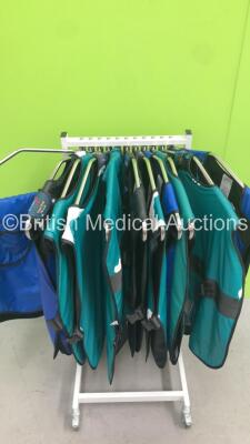 1 x Wardway Metal Rail with 11 x X-Ray Aprons - 2