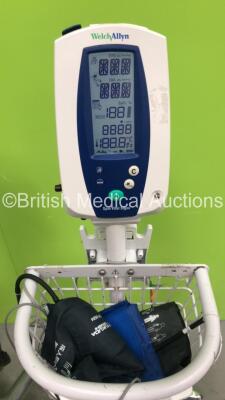 4 x Welch Allyn SPOT Vital Signs Monitors on Stands with Selection of Cables (All Power Up) *S/N 201620816 / 2003045106 / 201213907 / 200206159* - 5