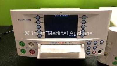 2 x Huntleigh SonicAid FM800 Encore Fetal Monitors (Both Power Up, 1 x Damage to Casing - See Photos) - 2