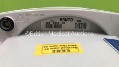 2 x Welch Allyn 53NT0 Vital Signs Monitors on Stands and 1 x Welch Allyn 420 Series Vital Signs Monitor on Stand - Damaged Mounting Point (All Power Up) *S/N JA098533 / JA553734 / 20026169* - 5