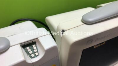 Job Lot Including 1 x GE Type F-FMW-01 Patient Monitor (Draws Power Does Not Power Up, Damage to Casing and Missing Light Cover - See Photos) 1 x GE Type F-FM-01 Patient Monitor (Powers Up with Damage to Casing and Missing Light Cover - See Photos) and 1 - 8