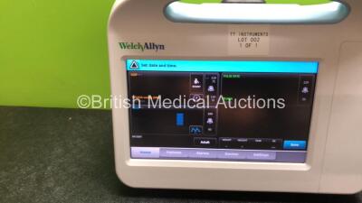 2 x Welch Allyn 6000 Series Vital Signs Monitors Including SpO2 and NIBP Options (Both Power Up, 1 with Missing Cover and Handle Cover-See Photos) - 2