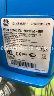 2 x GE Dinamap ProCare Auscultatory 300 Vital Signs Monitor on Stand ad 1 x GE Procare Auscultatory Vital Signs Monitor on Stand (All Power Up) *S/N 2019194-001* - 5