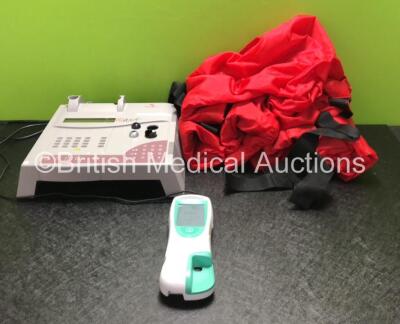 Mixed Lot Including 1 x Stago STart Diagnostics Unit (Powers Up) 1 x Roche Cobas h 232 Hand Held Cardiovascular Analyzer Unit Meter with 1 x AC Power Supply (Powers Up) 1 x Benchmark TubeRoller (Untested Due to Foreign Plug) and 4 x Emergency Evacuation 