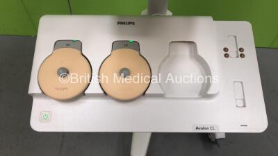 Philips Avalon FM30 Fetal Monitor on Stand with Philips Avalon CL Transducer Docking Station with 2 x US Wireless Transducers (Powers Up) *S/N DE45825848* - 3