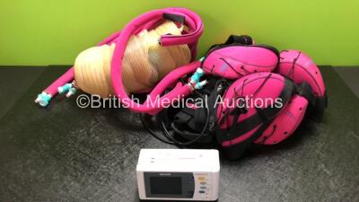 Mixed Lot Including 1 x Philips IntelliVue X2 Monitor Including ECG, SpO2, NBP, Temp and Press Options (Untested Due to No Battery, Damage to Casing - See Photos) and Large Quantity of Scalp Coolers