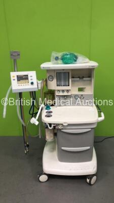 Datex Ohmeda S/5 Aespire Anesthesia Machine with 1 x Datex-Ohmeda 7100 Ventilator Software Version 1.4 with Bellow, Mixer and Hoses (Powers Up with Some Distortion to Display - See Photo)