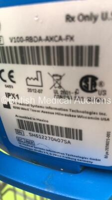 1 x GE Carescape V100 Vital Signs Monitor on Stand (No Power Supply) and 1 x Welch Allyn 52000 Series Vital Signs Monitor on Stand (Powers Up) - 4