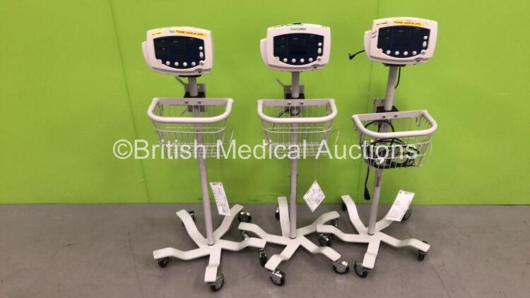 3 x Welch Allyn 53N00 Vital Signs Monitors on Stands (All No Power)