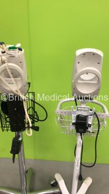 2 x Welch Allyn SPOT Vital Signs Monitors on Stands (Both Power Up) - 4