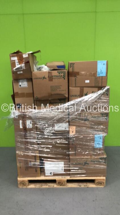 Pallet of Mixed Consumables Including Medline U-Drape, Premier Gauze Swabs and Coloplast SpeediCath (Out of Date)