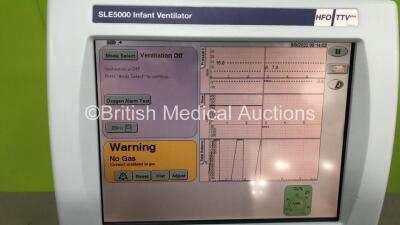 SLE 5000 Infant Ventilator HFO / TVV Plus - Software Version 5.0 On Stand with Hoses (Powers Up) *SN 53116* - 2