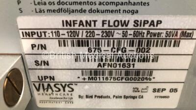 Viasys Infant Flow SiPAP Unit On Stand with Hoses and 1 x Fisher & Paykel MR850AEK Humidifier Unit (Both Power Up, SiPAP Unit with with Error 54-See Photo) *AFN01631* - 4