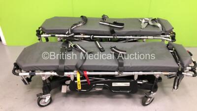 2 x Ferno Pegasus Ambulance Stretchers with 2 x Mattresses (Both Hydraulics Tested and Working) *SN PEG6174, PEG6810*