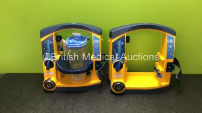 2 x Laerdal Suction Units with 1 x Cup and Lid (Both Power Up with Damaged Casing - See Photo)