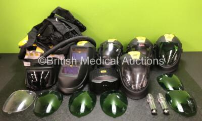 Job Lot of 6 x ESAB Welding and Grinding Helmets with Accessories