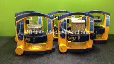 5 x Laerdal, LSU Suction Units with 5 x Cups (4 Power Up, 1 Draws Power Not Power Up)