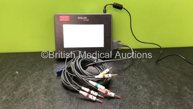 Schiller Cardiovit MS-2007 Interpretive ECG Machine With 1 x 10 Lead ECG Lead and 1 x Power Supply (Powers Up with Blank Screen-See Photo)