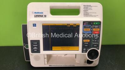 Medtronic Lifepak 12 Biphasic Defibrillator Including Pacer and Printer Options with 3 x Batteries (Powers Up when Tested with Stock Batteries-Batteries Included are Flat, Missing Printer Module-See Photo) - 2