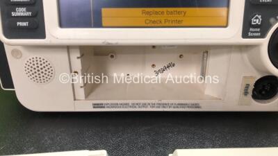 Medtronic Lifepak 12 Biphasic Defibrillator Including Pacer and Printer Options with 3 x Batteries (Powers Up when Tested with Stock Batteries-Batteries Included are Flat, Missing Printer Module-See Photo) - 4