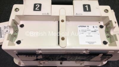 Medtronic Lifepak 12 Biphasic Defibrillator Including Pacer and Printer Options with 3 x Batteries (Powers Up when Tested with Stock Batteries-Batteries Included are Flat, Missing Printer Module-See Photo) - 5