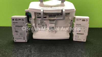 2 x Philips MRx Defibrillators Including Pacer, ECG and Printer Options with , 1 x SpO2 Finger Sensor, 1 x 3 Lead ECG Lead, 2 x Paddle Leads, 1 x Covidien Electrode Pads 2 x Philips M3538A Batteries and 2 x Philips M3539A Batteries (Both Power Up) - 5