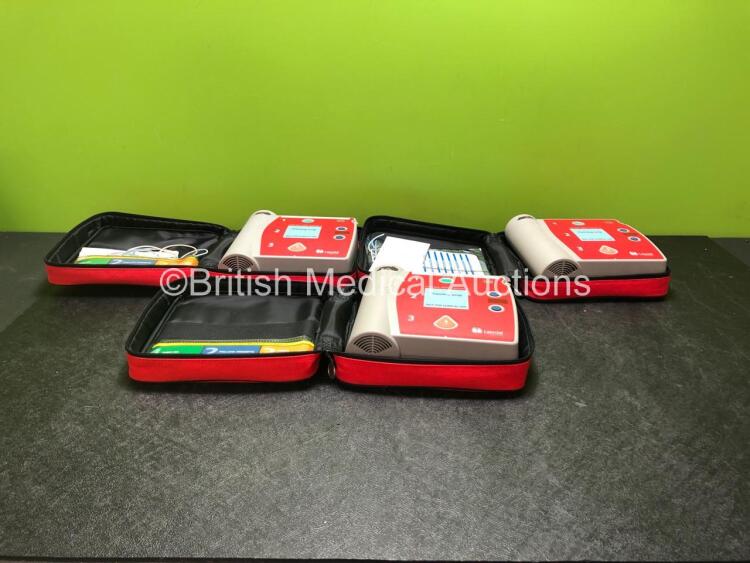 3 x Laerdal AED Trainer 2 Defibrillators in Carry Bags with 2 Batteries ( All Power Up, 1 x Battery is Flat)